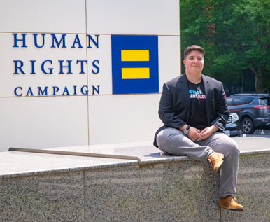AU senior Kendall Kalustyan at Human Rights Campaign in DC
