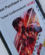 iPhone with movie ticket on it