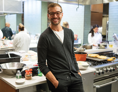 Jake Haelen on the set of the Food Network's Chopped in New York City