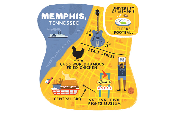 illustrated map of Memphis