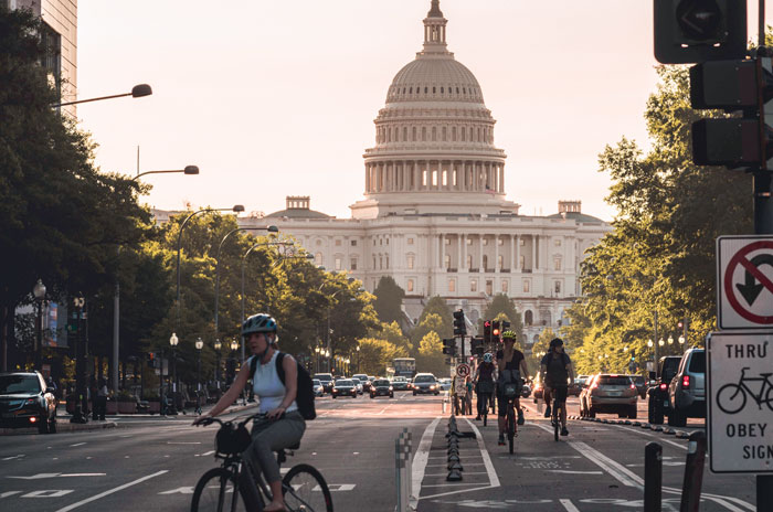 cyclists near the US Capitol