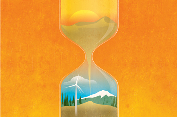 Sand in an hourglass