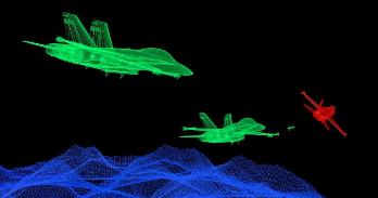 simulated AI military planes