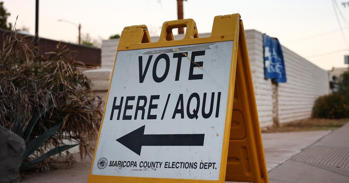 GettyImages-2183079777 Photo of voting sign from Getty Images.