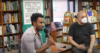 Kyle Dargan speaks at an event for Shane McCrae. Photo courtesy of Politics and Prose.