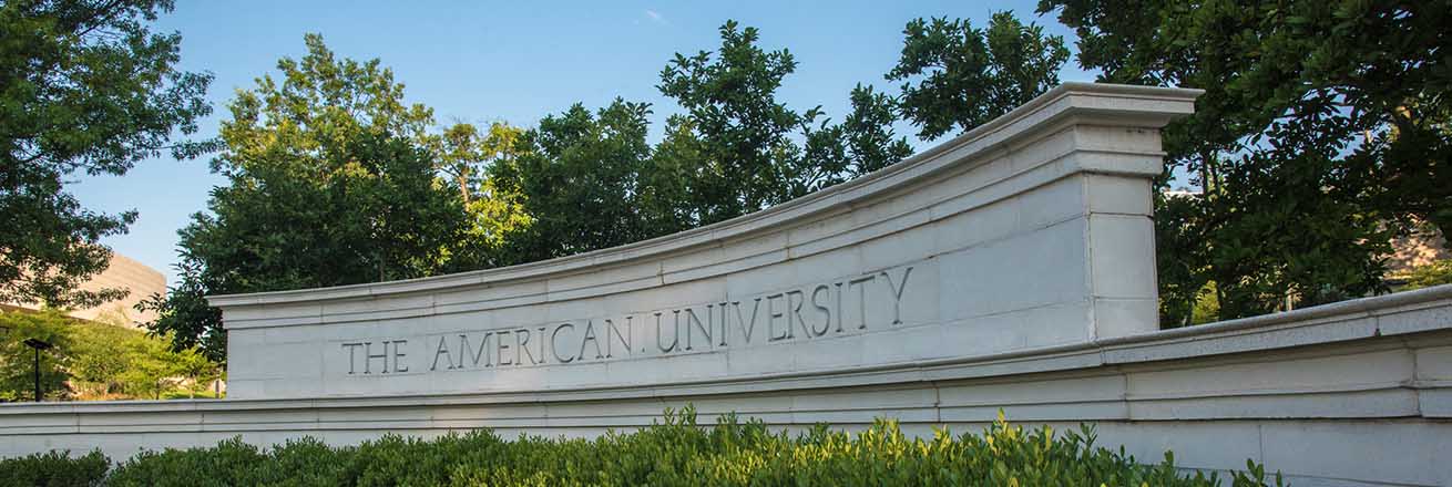 The American University gate in summer