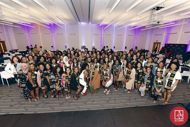 Participants in the 2018 Black Graduation pose as a group
