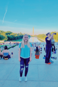 Lydia at the the Washington Monument