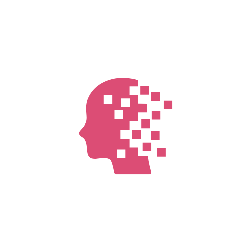 Red icon of person's head digitized