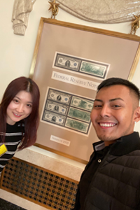 Josue and classmate at the Federal Reserve