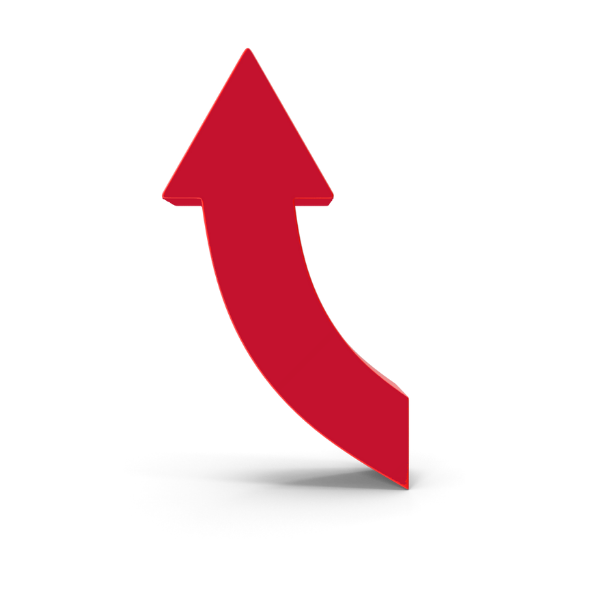arrow pointing up (red)