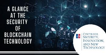 Title slide for article - A glance at the security of blockchain technology by Edgar Palomino