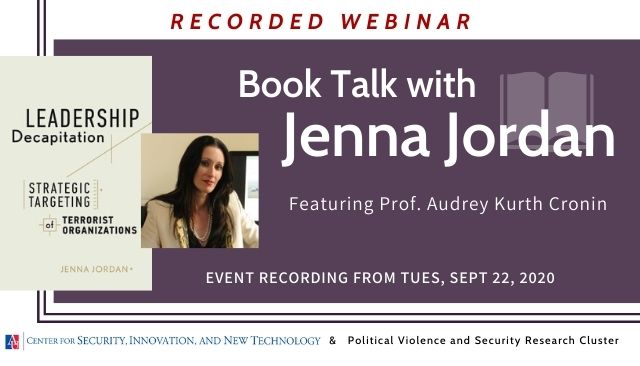 Title slide for Jenna Jordan Book Talk - click to watch recorded webinar