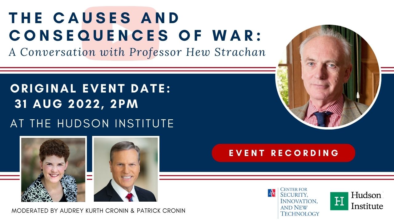 title slide of the causes and consequences of war with hew strachan recorded event