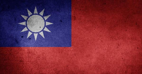 the Taiwanese flag set against dark background