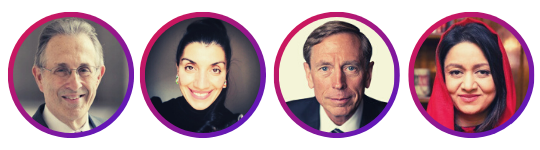 Tony Wayne, Shamila Chaudhary, and David Petraeus, and Ambassador Roya Rahmani