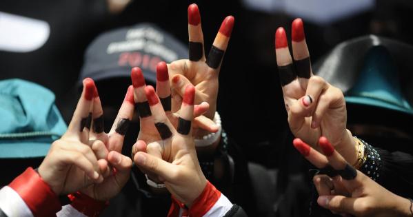 Protestors in Yemen on October 11, 2011.