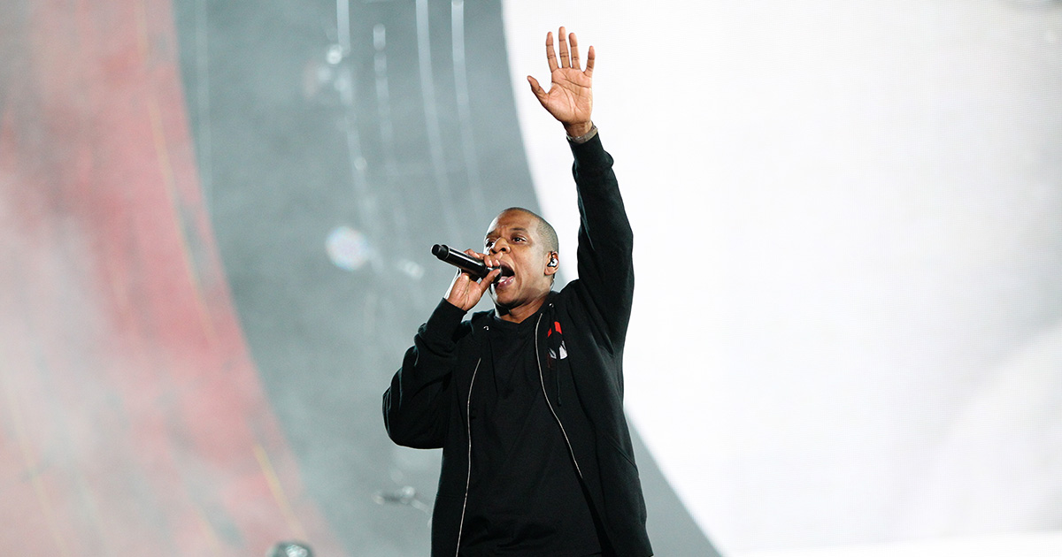 Rapper Jay-Z performs on stage
