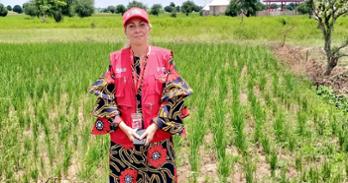 Margarita Aswani doing field work with MercyCorps in Africa