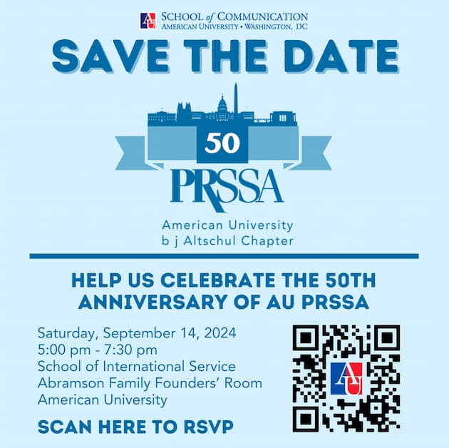 PRSSA 50th Anniversary Social Graphic