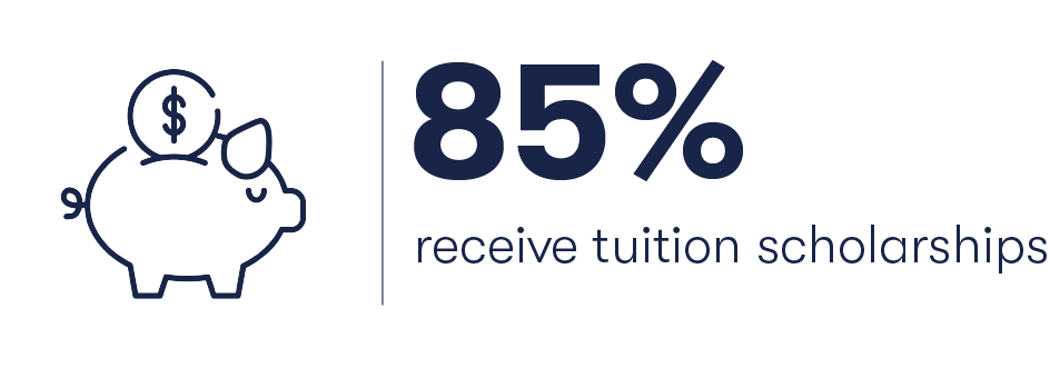 85% of students receive tuition assistance