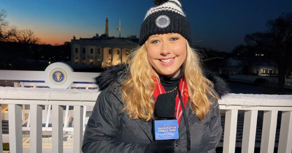 SOC Journalism Award of Excellence winner Jane Fusco, worked for ABC News during the 2024 Inauguration, helping correspondents outside the White House.