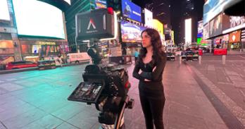 Mary Mohammadi being filmed in New York City