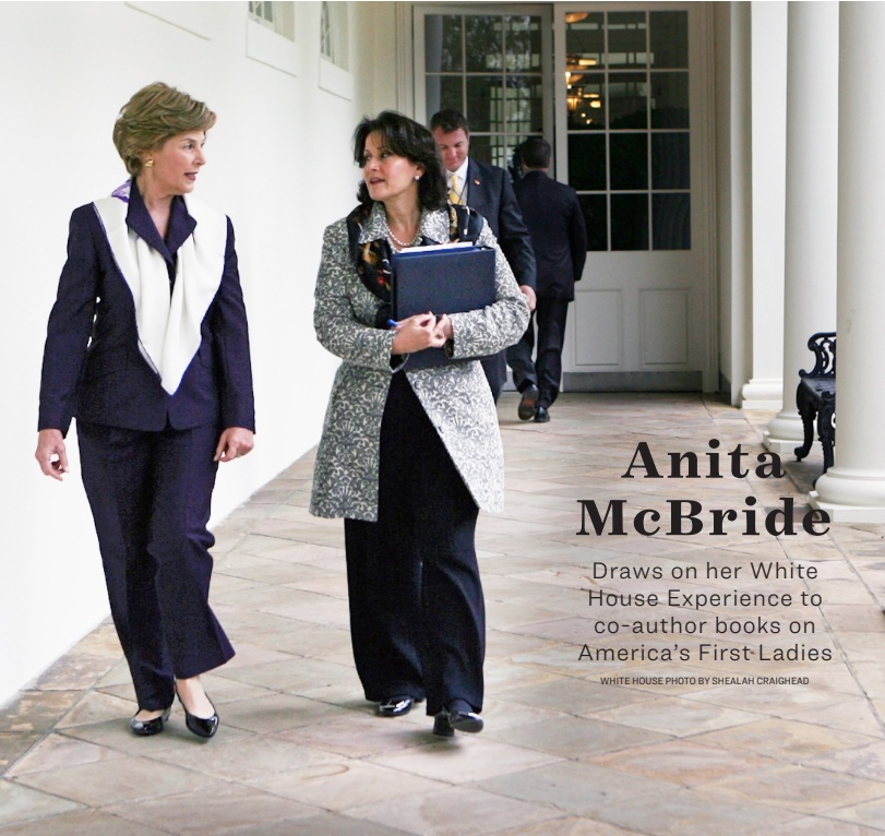 Anita McBridge with Laura Bush on magazine cover
