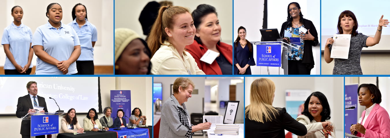 Collage of photos from the Women in Leadership Forum in 2020