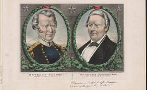 Portraits of Presidents Taylor, right, and Fillmore, left.