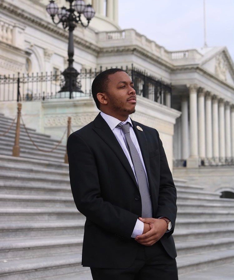 Lawrence Holman on the steps of the US Capitol