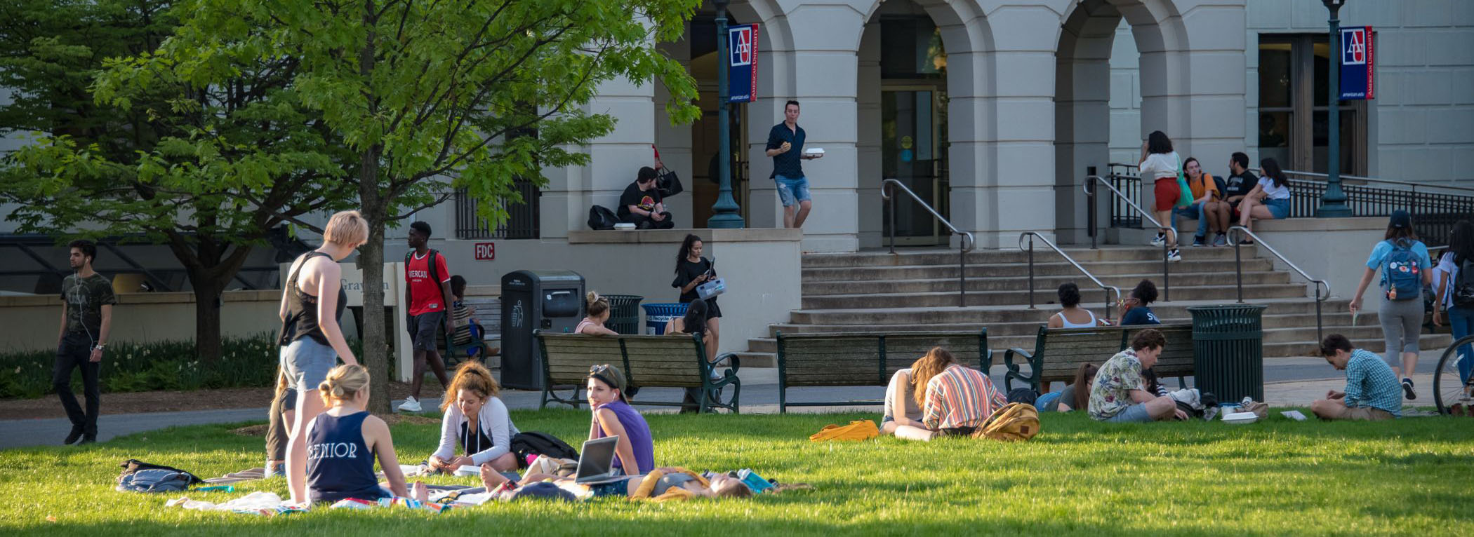 Students on the quad