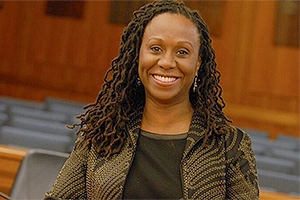 A photo of Camille A. Nelson, the new dean of the American University Washington College of Law.