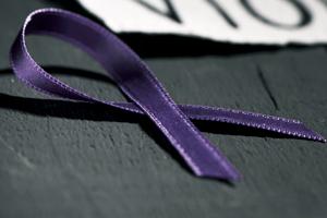 The purple ribbon for domestic violence prevention.