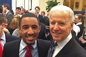 Deon Jones with Vice President Biden