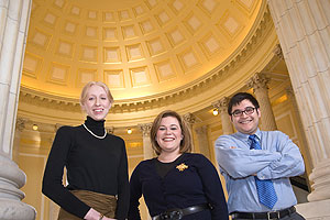 Genevieve Frye, Sarah Dohl, and Philip Zakahi in the Cannon House Office Building Rotunda