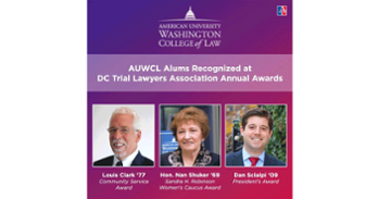 AUWCL Alums recognized at DC Trial Lawyers Association Annual Awards Dinner