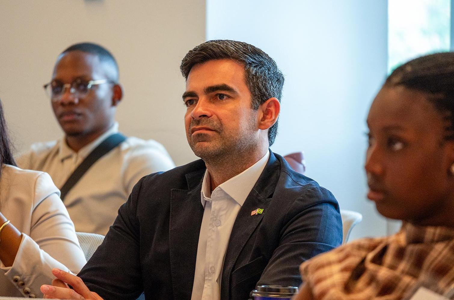 Students listen as faculty discuss the importance of global community during the LLM Orientation. Students listen as faculty discuss the importance of global community during the LLM Orientation.